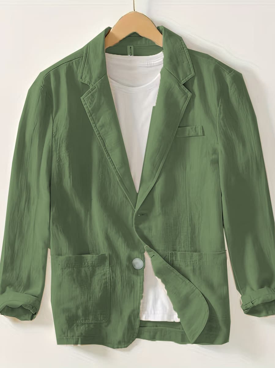 Мужская одежда через границу Популярный мужской повседневный костюм Amazon однослойная куртка однотонная повседневная модная...