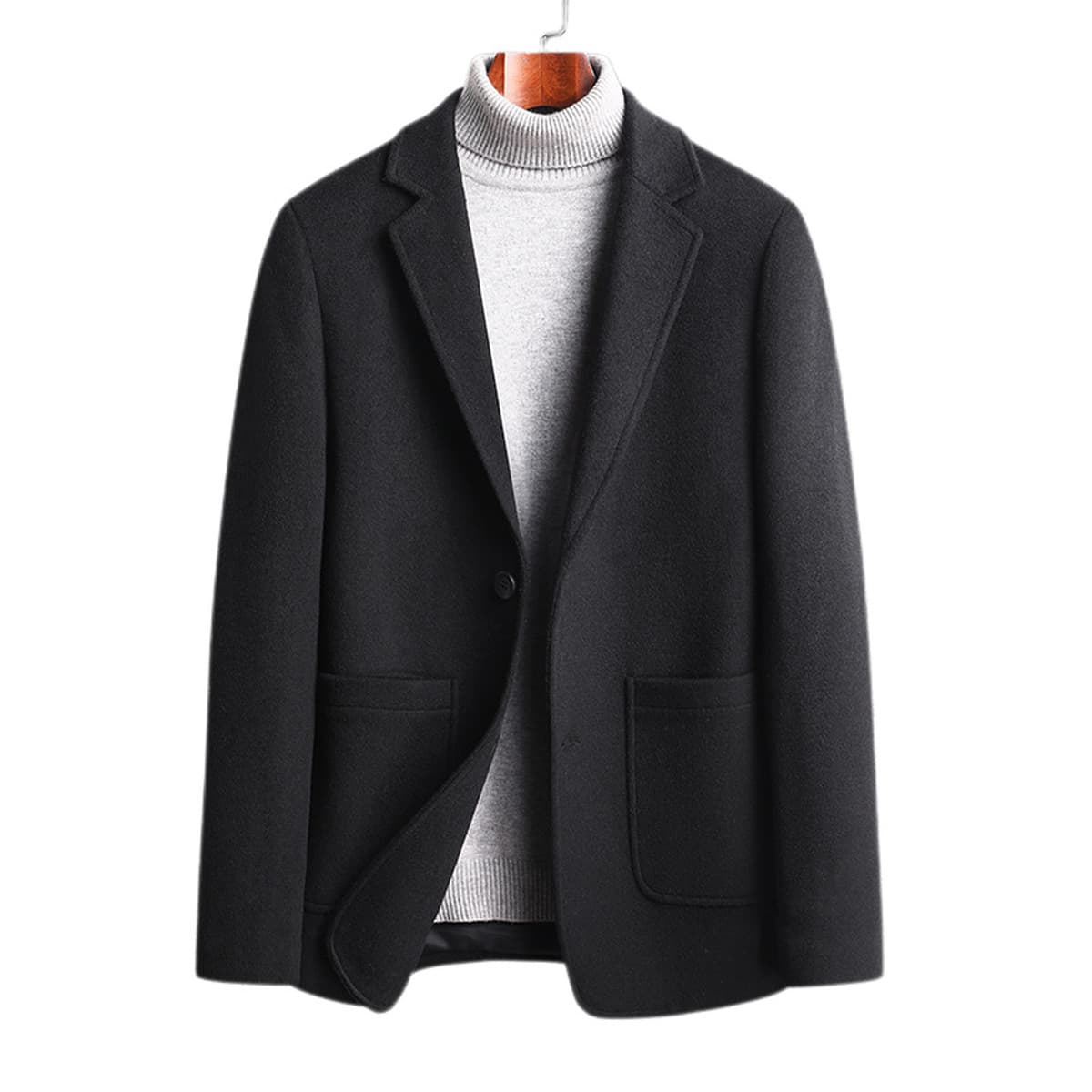 Новая осенне-зимняя модель: мужской шерстяной пиджак, деловой повседневный стиль, элегантный шерстяной костюмный пиджак для...