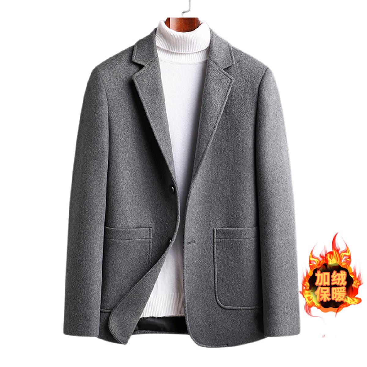 Новая осенне-зимняя модель: мужской шерстяной пиджак, деловой повседневный стиль, элегантный шерстяной костюмный пиджак для...