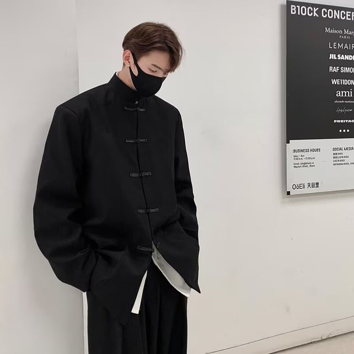 Новый китайский стиль китайского стиля Zhongshan костюм зеленый бамбук с пряжкой и воротником пиджак мужской костюм высокого...