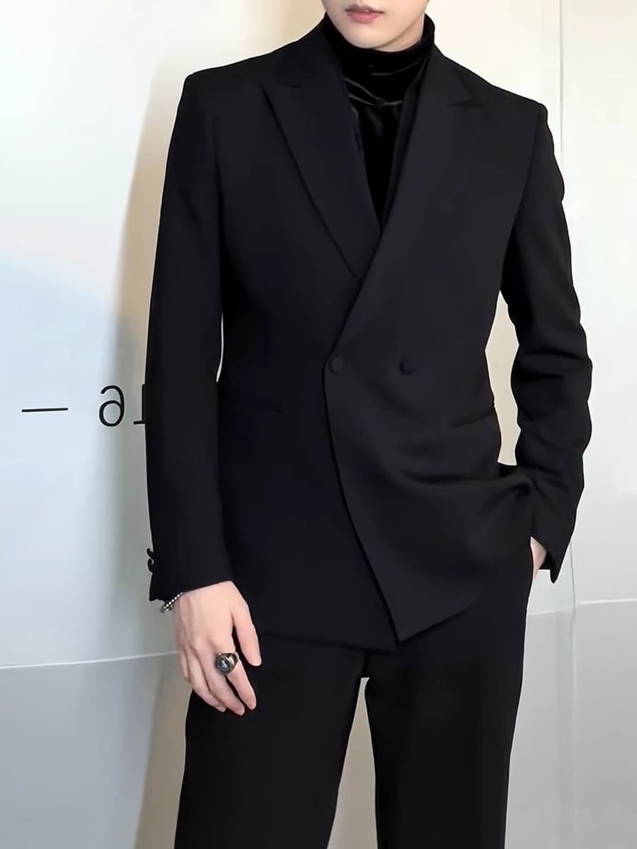 Весенне-осенний минималистичный элитный мужской повседневный легкий роскошный дизайн в корейском стиле, деловой черный...