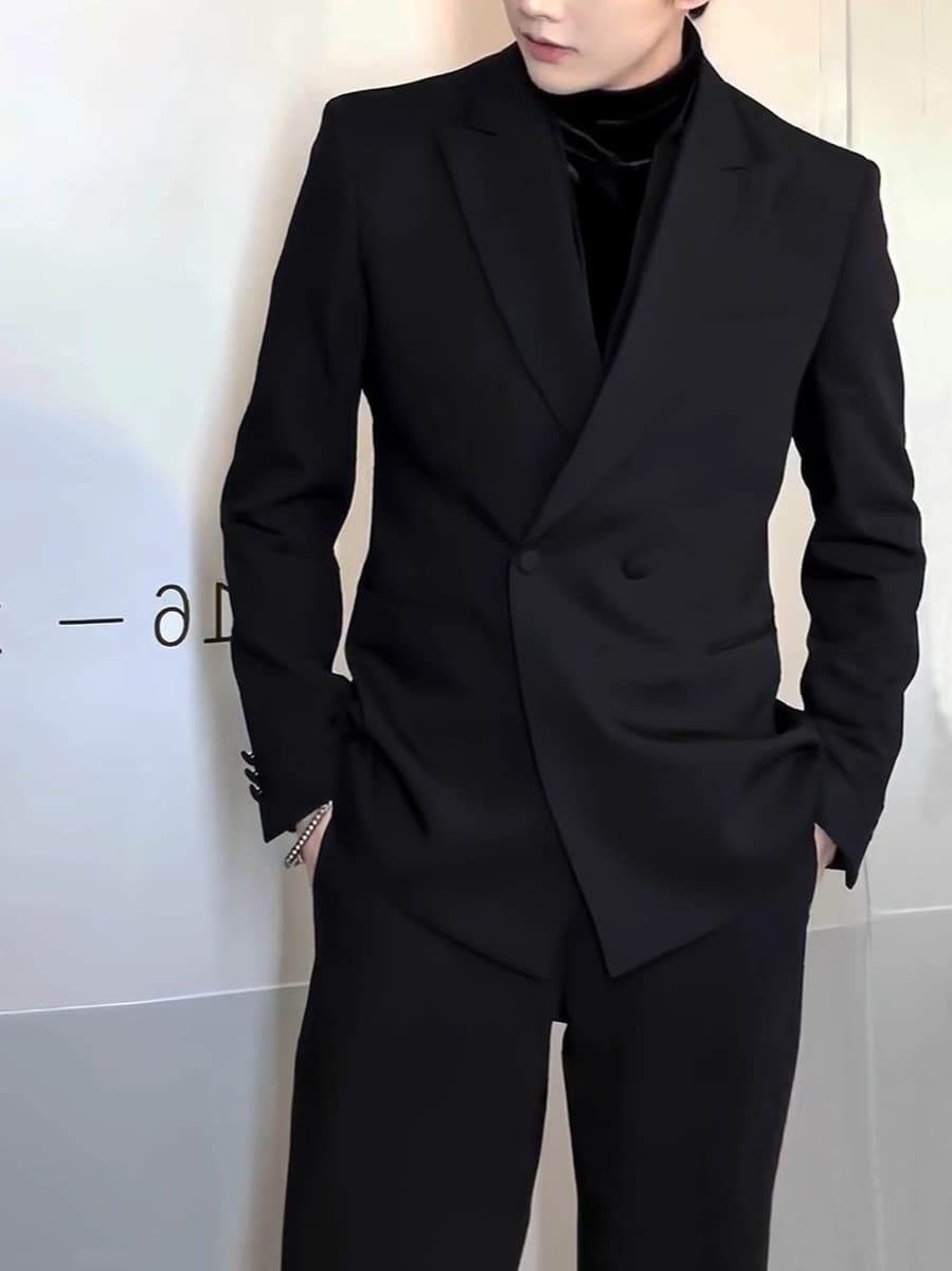 Весенне-осенний минималистичный элитный мужской повседневный легкий роскошный дизайн в корейском стиле, деловой черный...