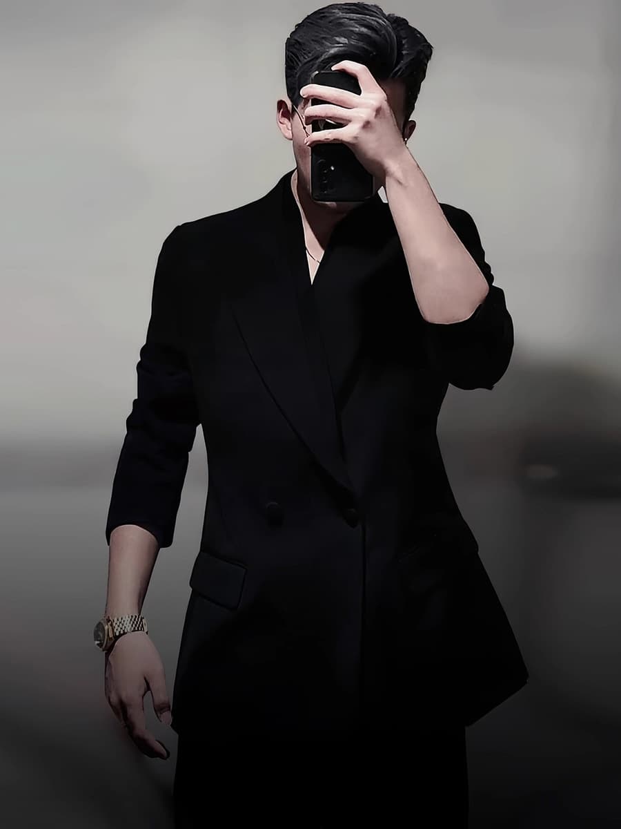 Весенне-осенний минималистичный элитный мужской повседневный легкий роскошный дизайн в корейском стиле, деловой черный...