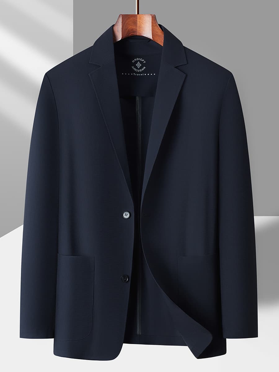 Мужской повседневный и деловой костюм-пиджак из ледяного шелка с вафельным узором, солнцезащитный, не требующий глажки,...