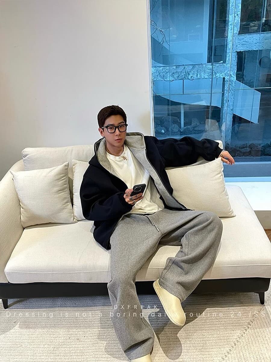 Новые красивые красивые красивые двойные молнии с капюшоном свитер пальто мужские красивые повседневные куртки