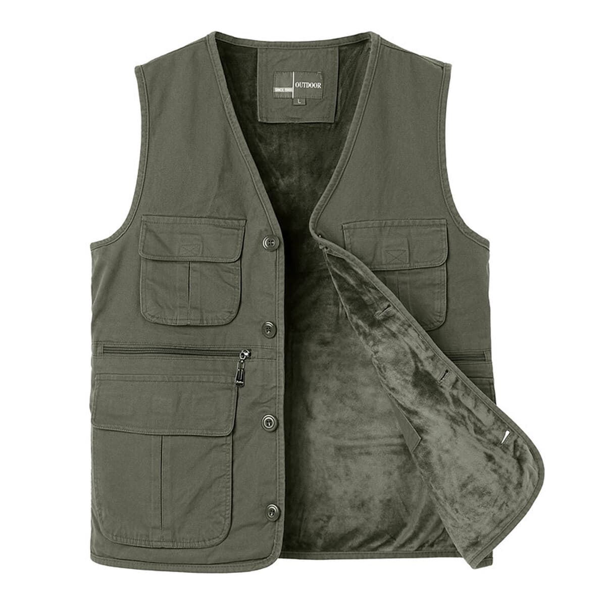 Жилет на флисовой подкладке для внешней торговли для среднего и пожилого возраста, уличный мужской жилет с несколькими...