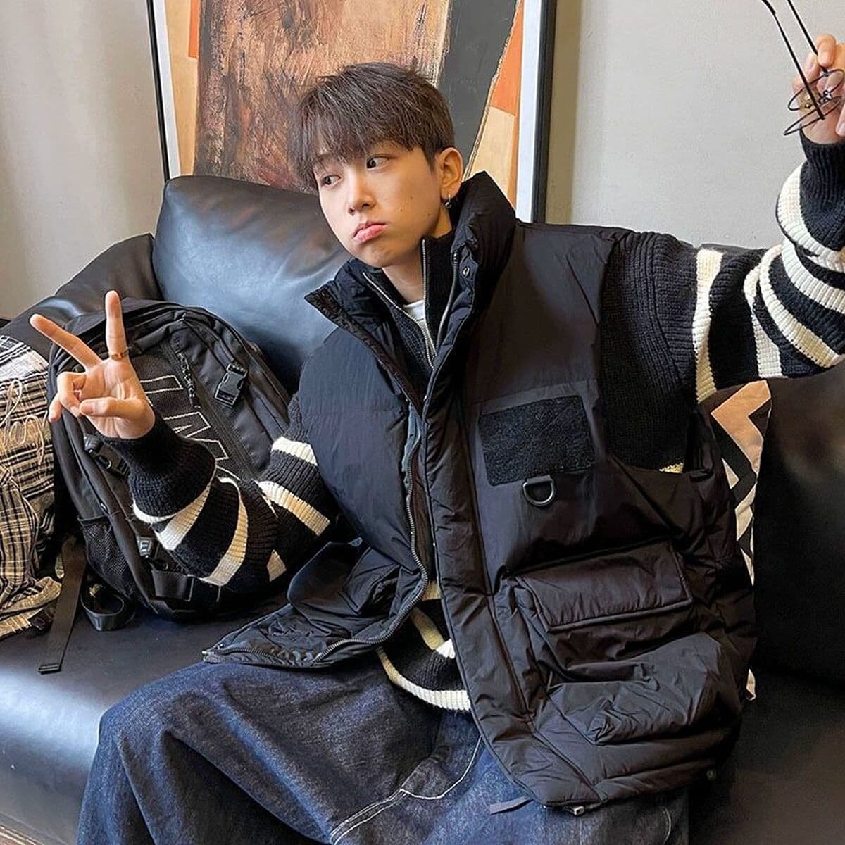 Оснастка из хлопка жилет для мальчиков 2024 осень и зима новый безрукавный жилет для плеча американский ретро свободный...