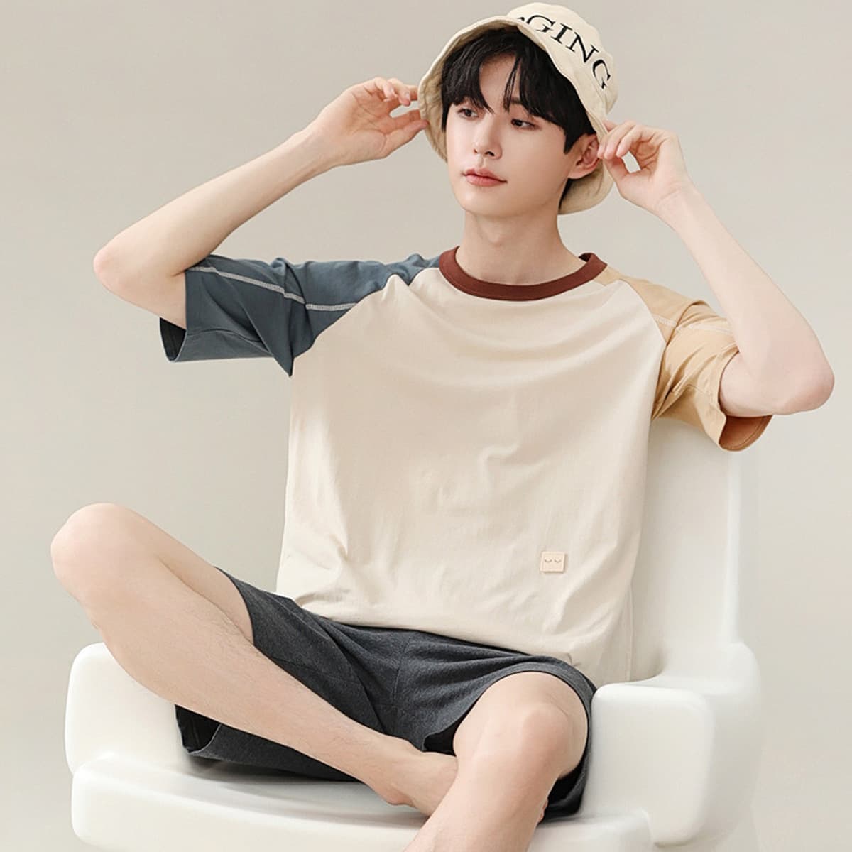 Пижама для мужчин летом тонкие модальные шорты с короткими рукавами