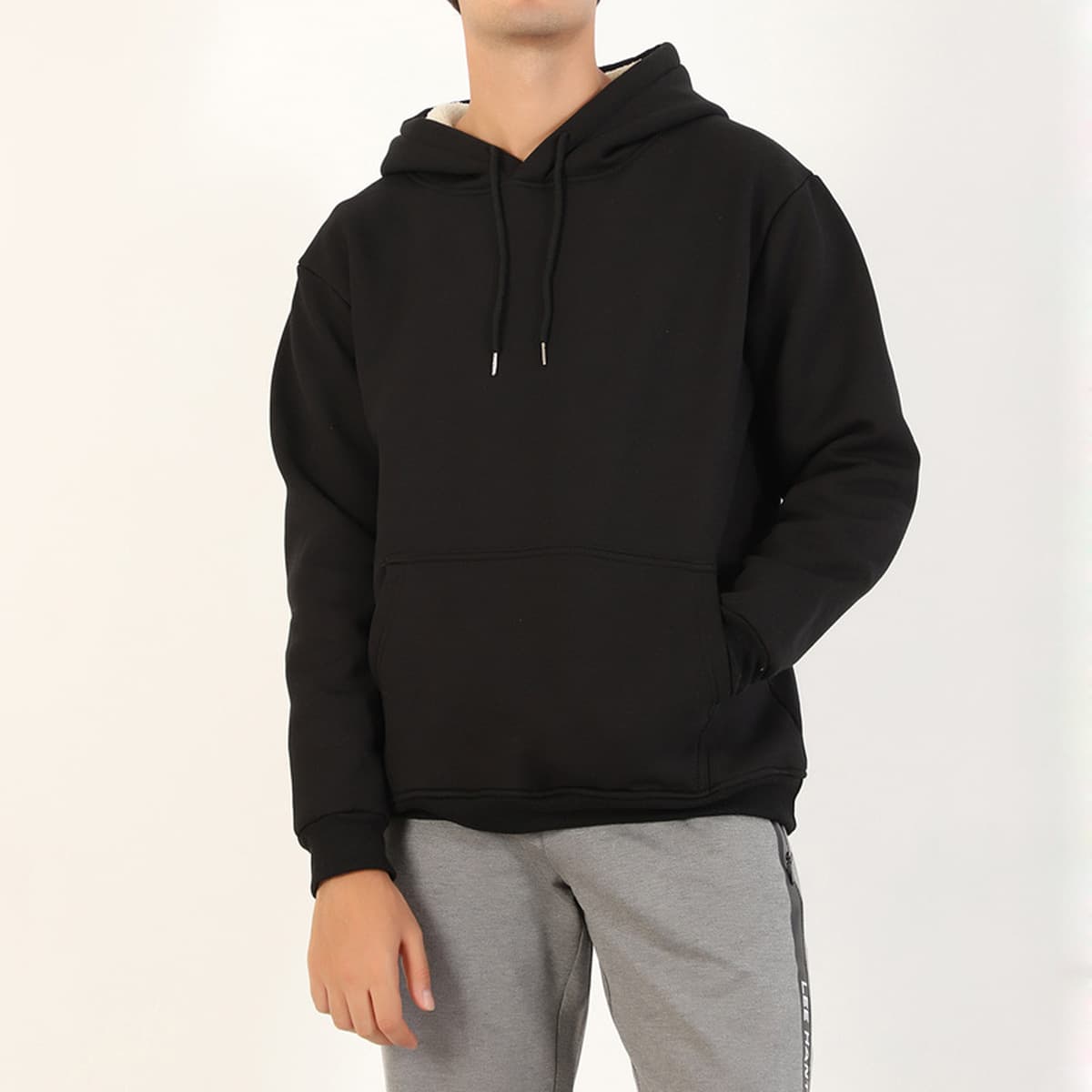 Мужская толстовка с капюшоном на флисовой подкладке, осень-зима 2025, с круглым вырезом, градиентный, в стиле Ins, свободный...