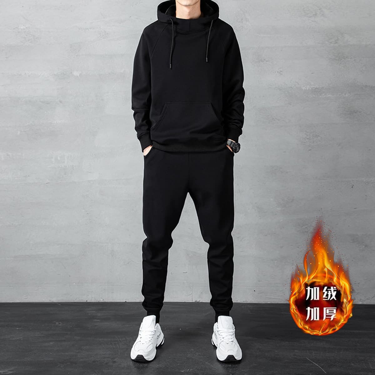 Мужской толстовка с капюшоном на осень и зиму, новый корейский стиль, бархатный утолщенный кардиган большого размера, жилет...