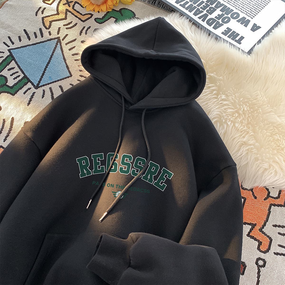 Американский тяжелый свитер с капюшоном для мужчин осень-зима 2024 новый прилив бренда свободный, красивый, высокий комфорт,...