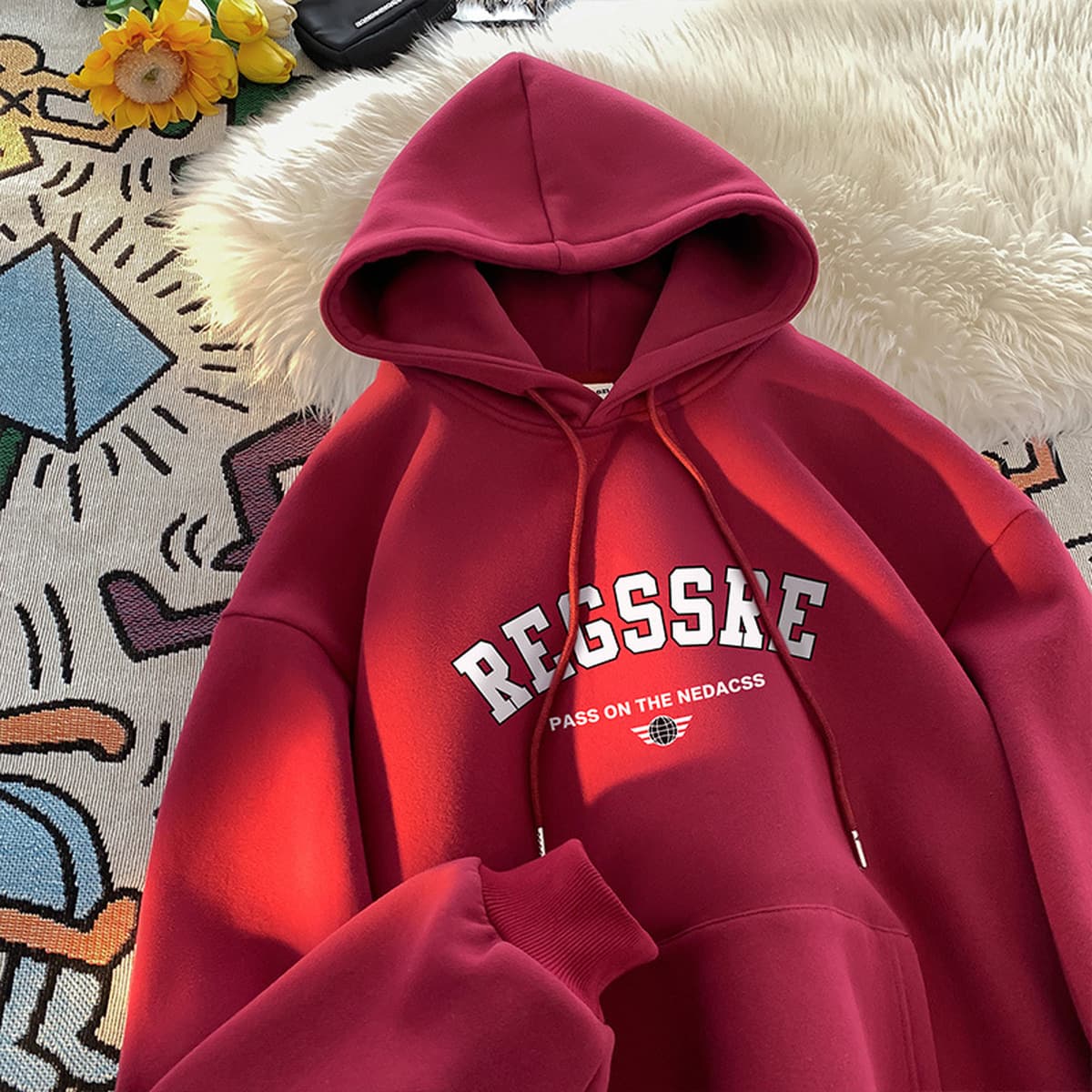 Американский тяжелый свитер с капюшоном для мужчин осень-зима 2024 новый прилив бренда свободный, красивый, высокий комфорт,...