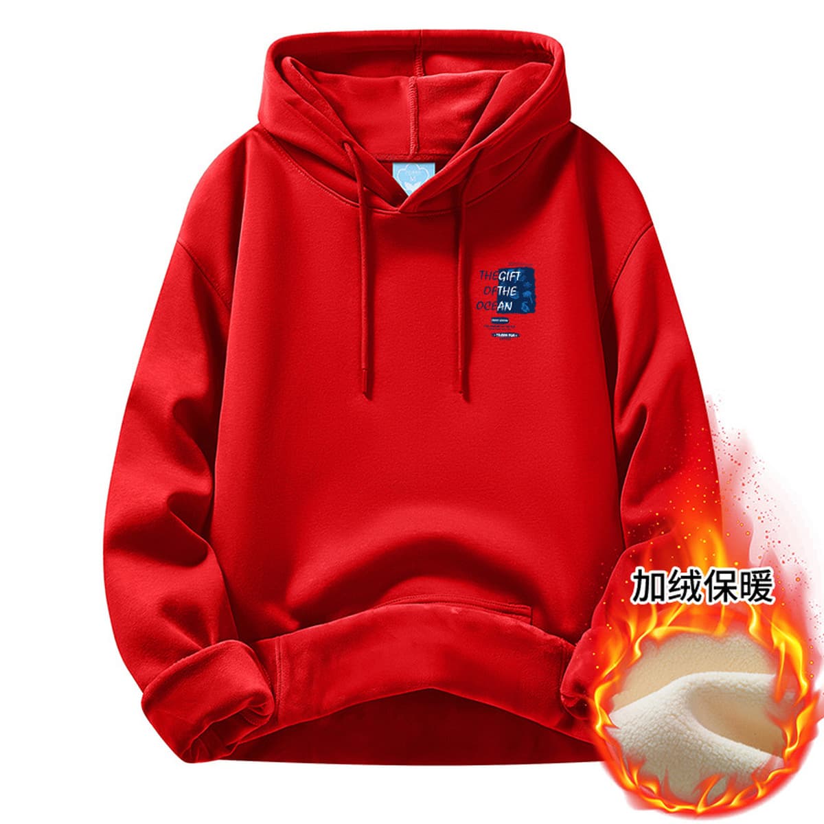 Осенние и зимние мужские толстовки с капюшоном, на флисовой подкладке, модные брендовые, молодежная повседневная одежда,...