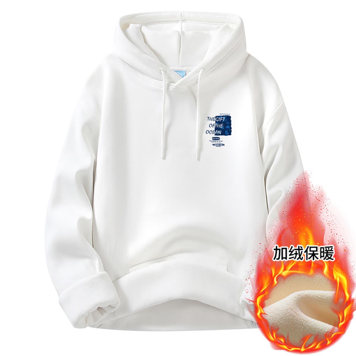 Осенние и зимние мужские толстовки с капюшоном, на флисовой подкладке, модные брендовые, молодежная повседневная одежда,...