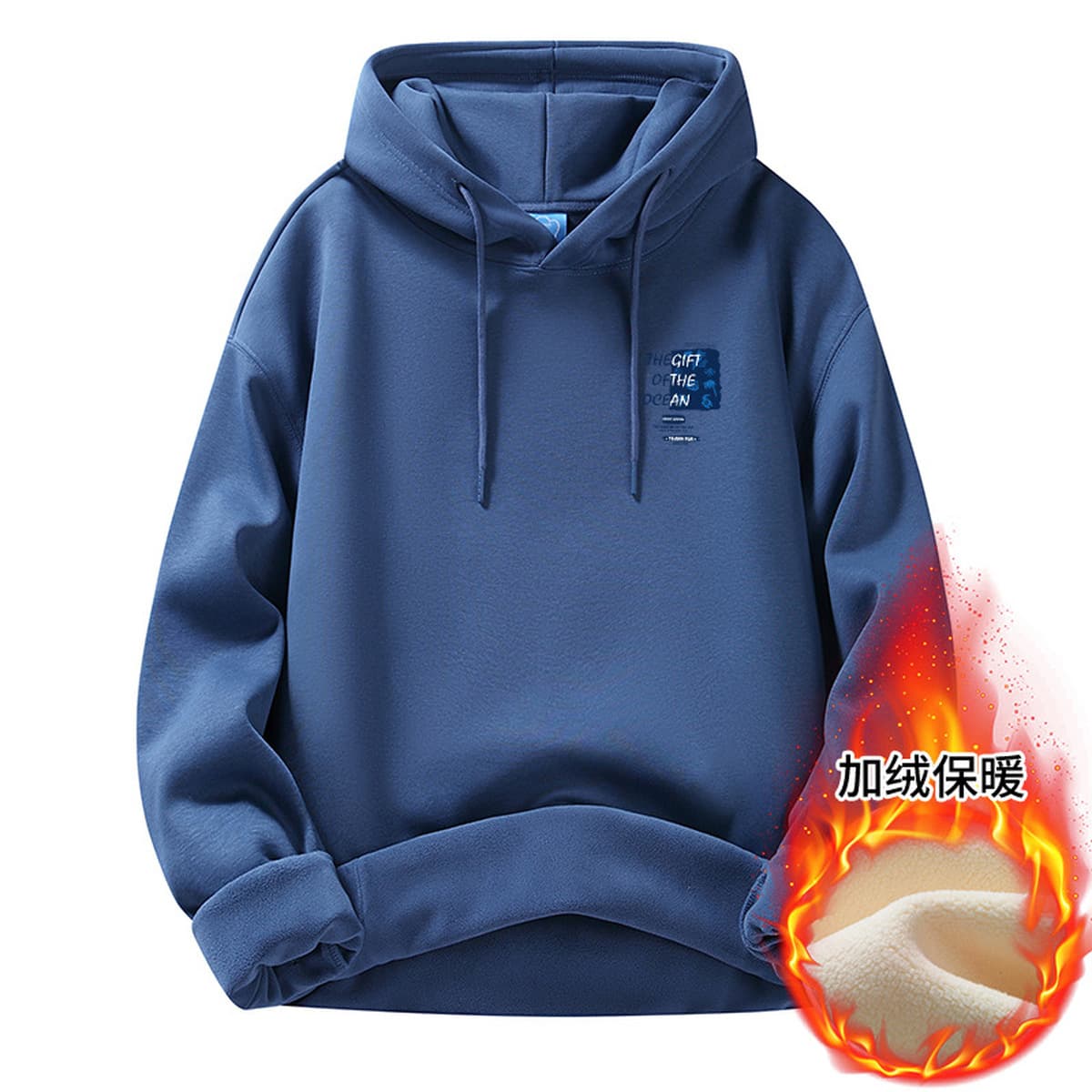 Осенние и зимние мужские толстовки с капюшоном, на флисовой подкладке, модные брендовые, молодежная повседневная одежда,...