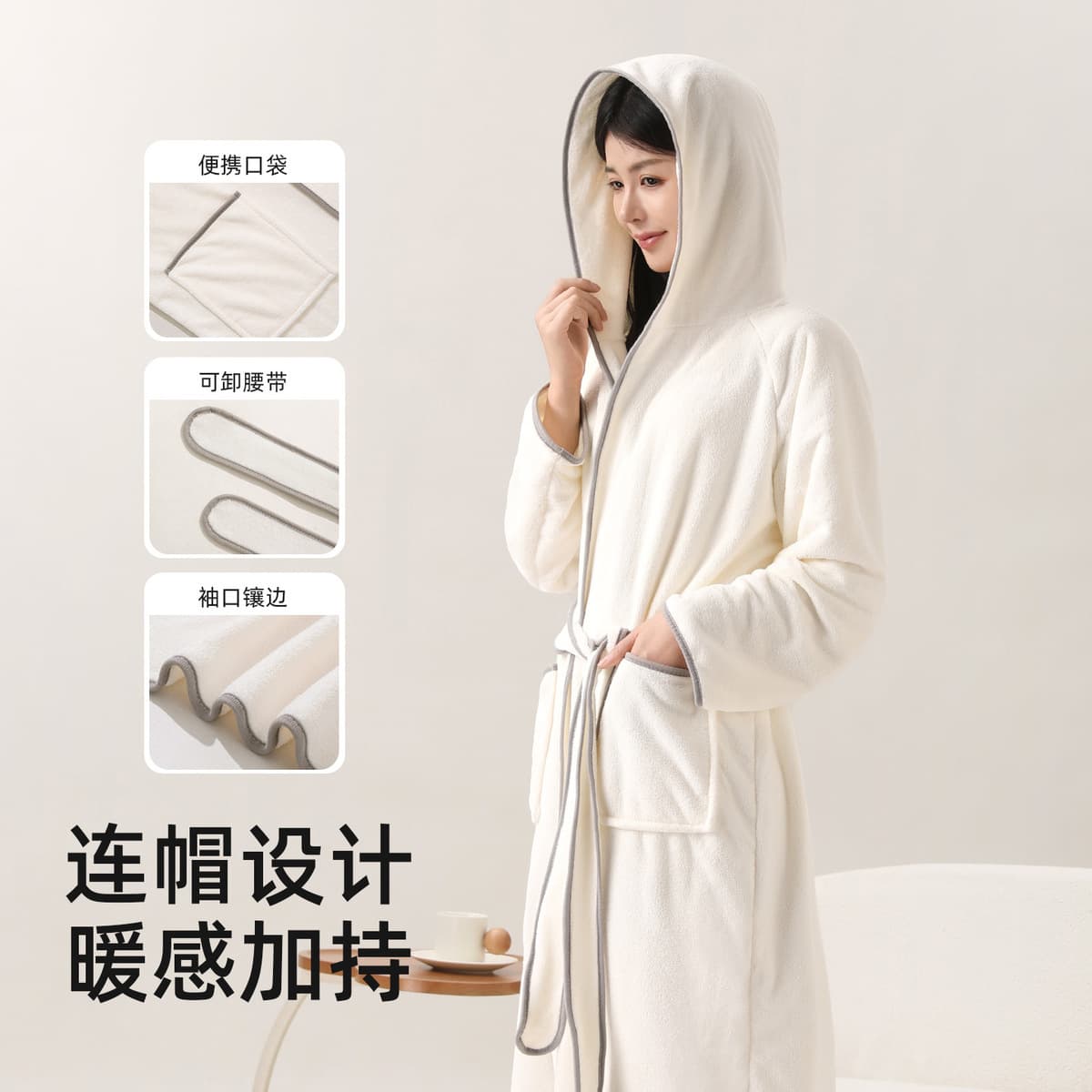 Халат-полотенце в стиле легкого дождя, который можно носить в душе, зимний утолщенный халат-полотенце с капюшоном для мужчин...