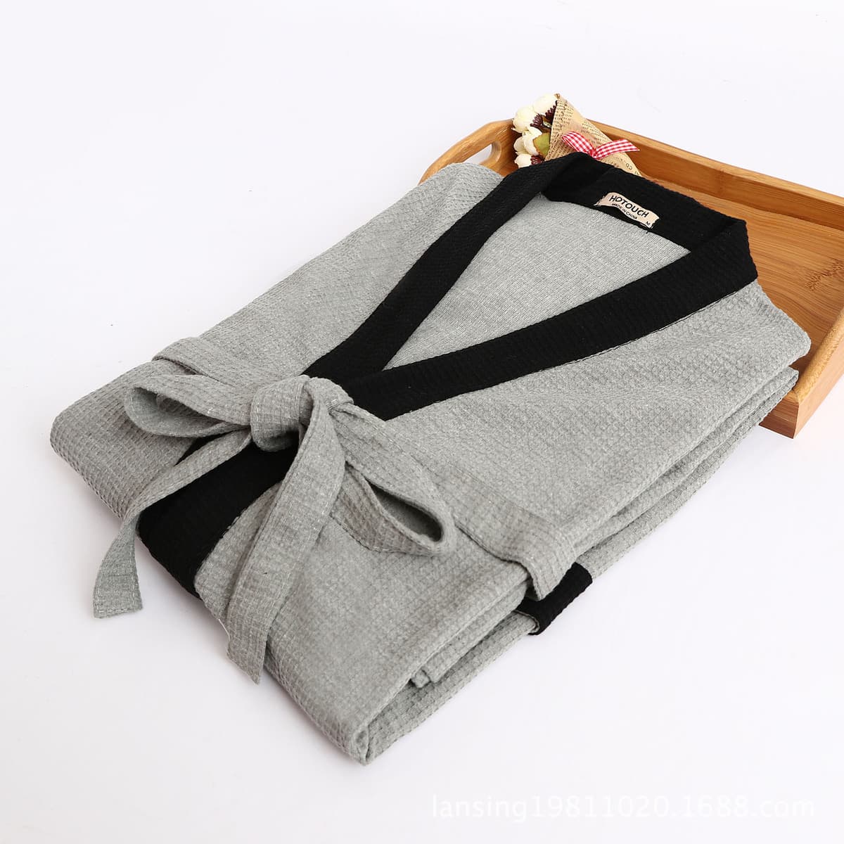 Трансграничная Внешняя торговля Пятизвездочный отель Хлопок Мужская вафельная ночная рубашка Халат Пот Сауна Халат Полотенце...