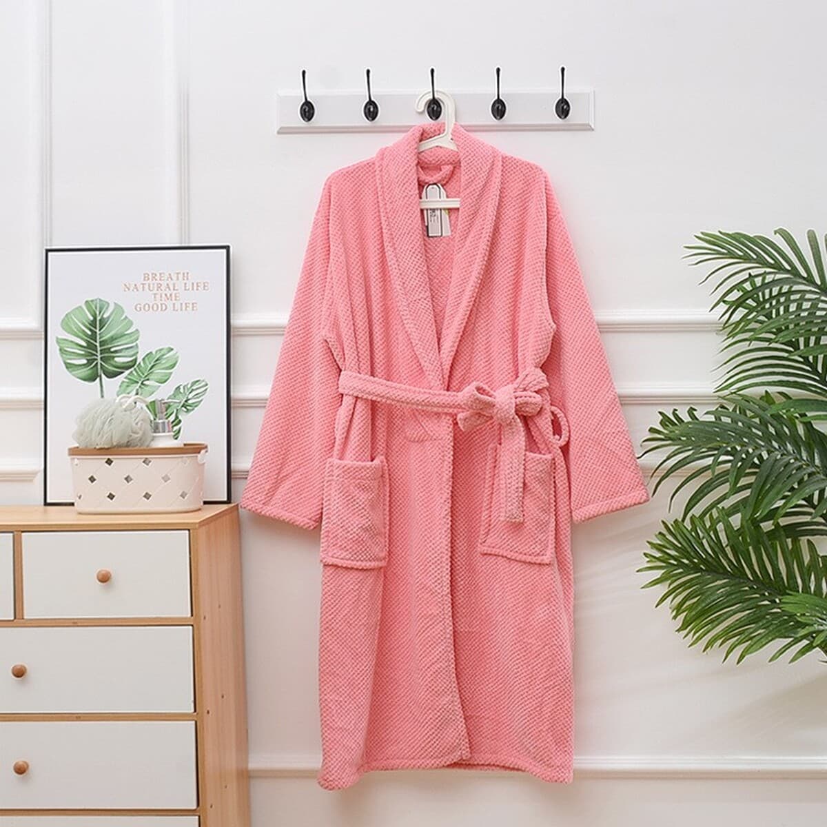 Осенне-зимний халат, мужские коралловые бархатные утолщенные пижамы, удлиненный халат большого размера для пары, удобная...