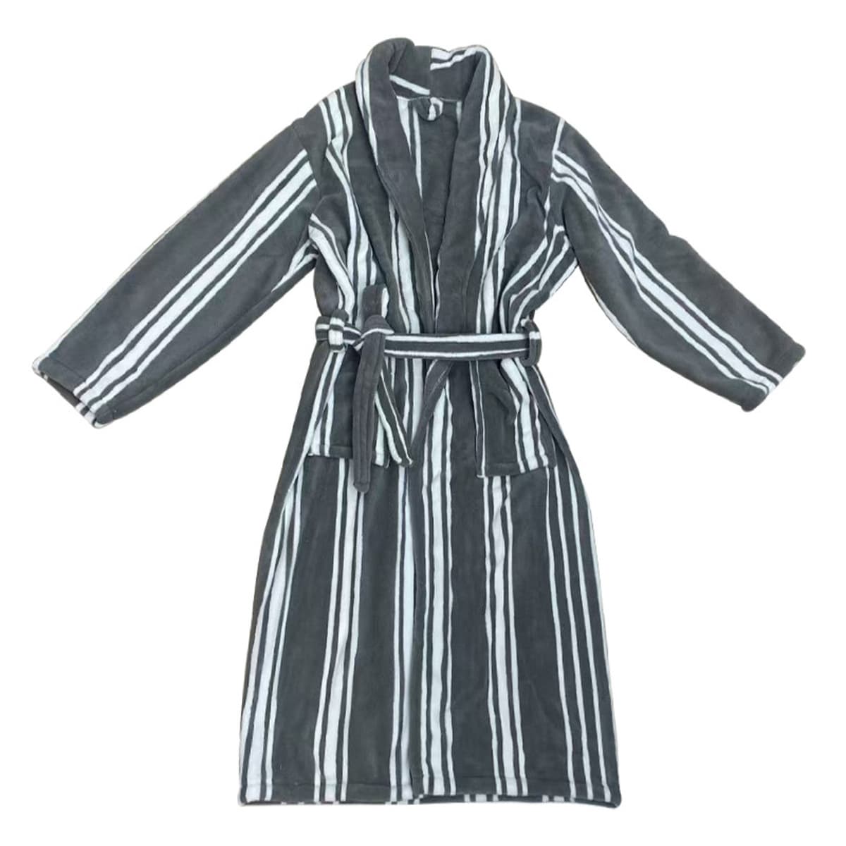 Осенне-зимний халат, мужские коралловые бархатные утолщенные пижамы, удлиненный халат большого размера для пары, удобная...