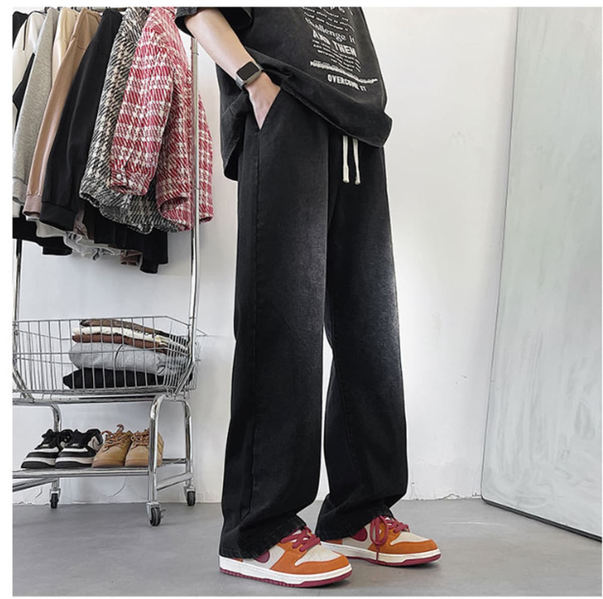 Джинсы мужские удлиненные 190, мужские джинсы на осень-зиму 2025, на флисовой подкладке, для высоких подростков, прямые...