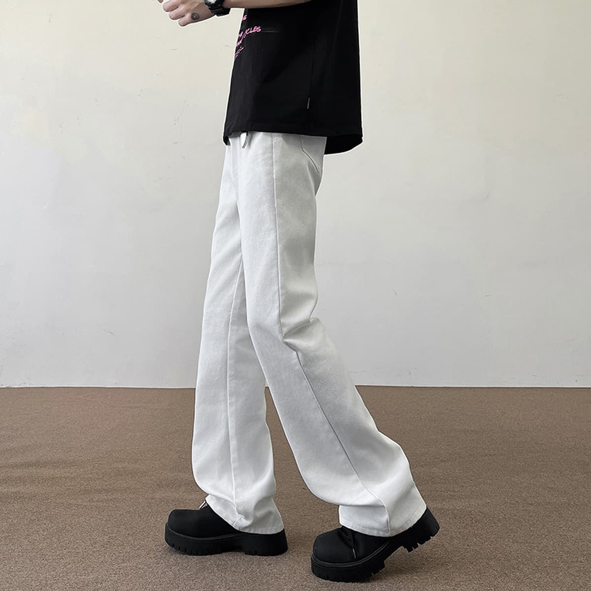 Cleanfit Весна и осень высокие удлиненные белые джинсы с мачете микролы для мужчин vibe американские облегные брюки