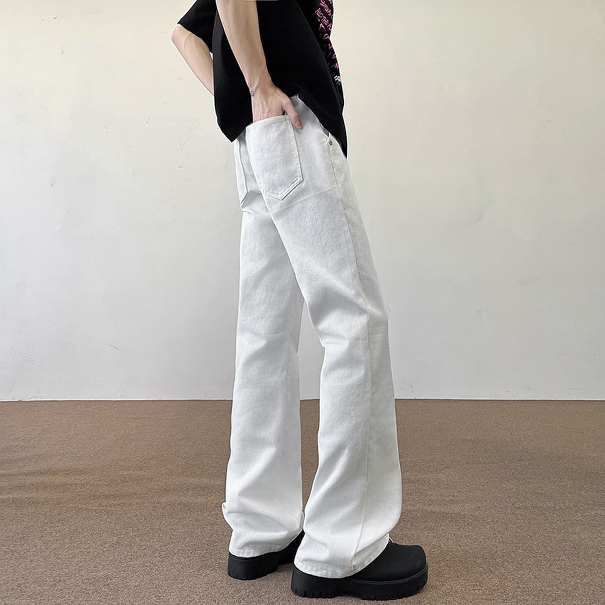 Cleanfit Весна и осень высокие удлиненные белые джинсы с мачете микролы для мужчин vibe американские облегные брюки