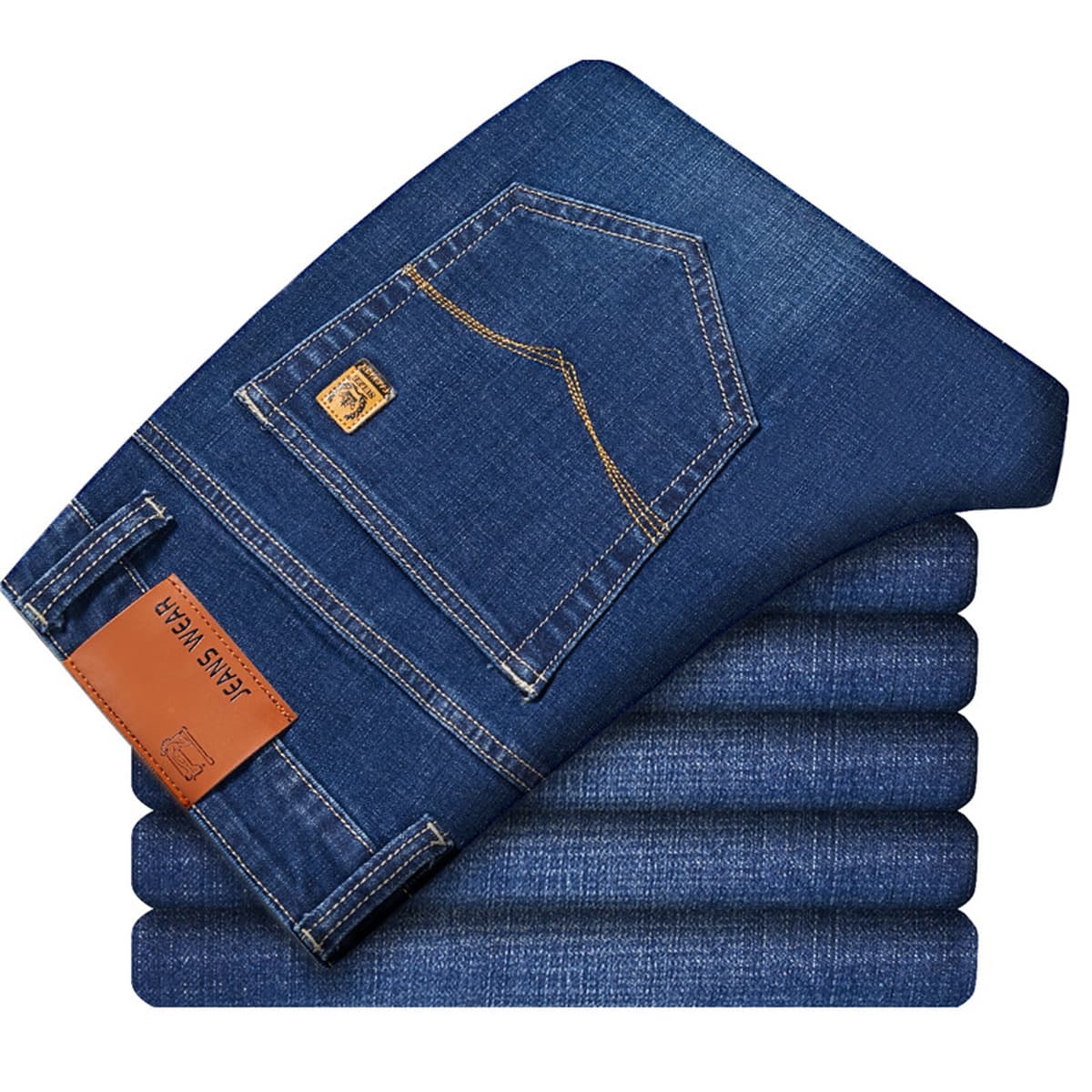 Осенние толстые эластичные Удлиненные джинсы, мужские прямые свободные длинные ноги, рост брата, 120 см, модные