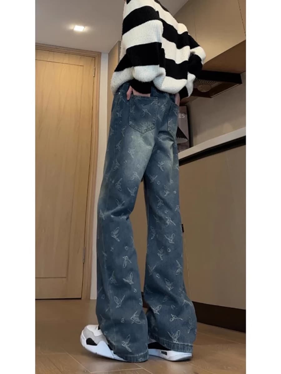 Джинсы с высокой талией для мальчиков с высокой улицей