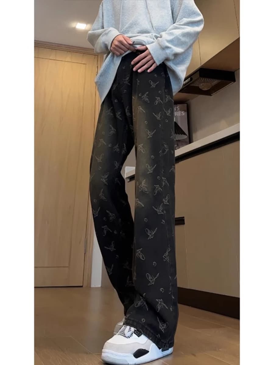 Джинсы с высокой талией для мальчиков с высокой улицей