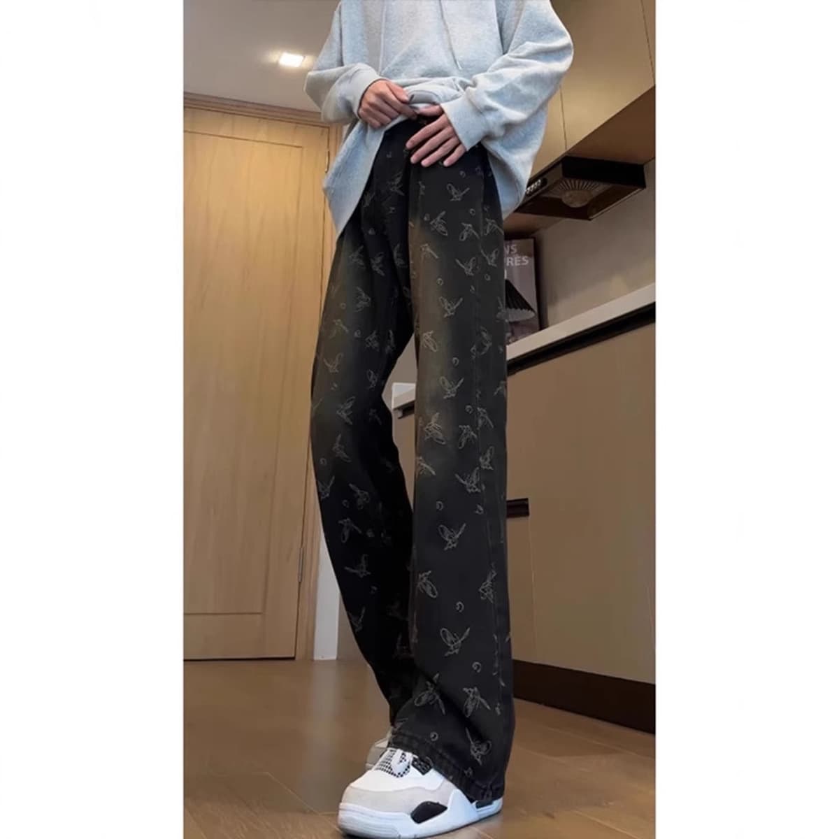 Джинсы с высокой талией для мальчиков с высокой улицей