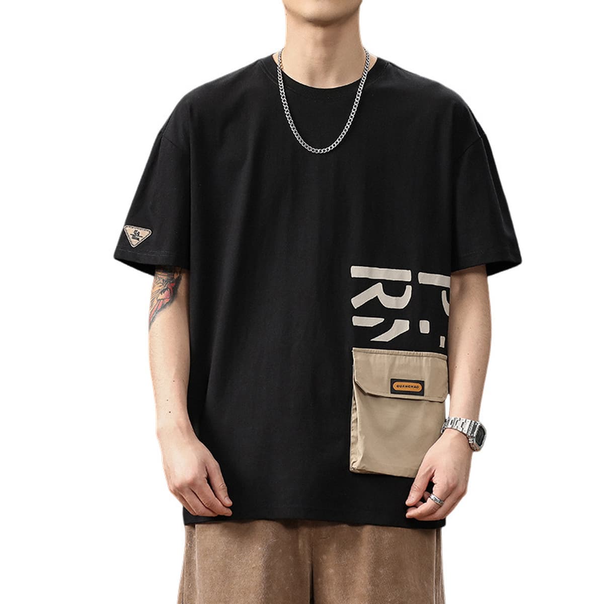 Футболка свободная, толстая, толстая рубашка с короткими рукавами большого размера