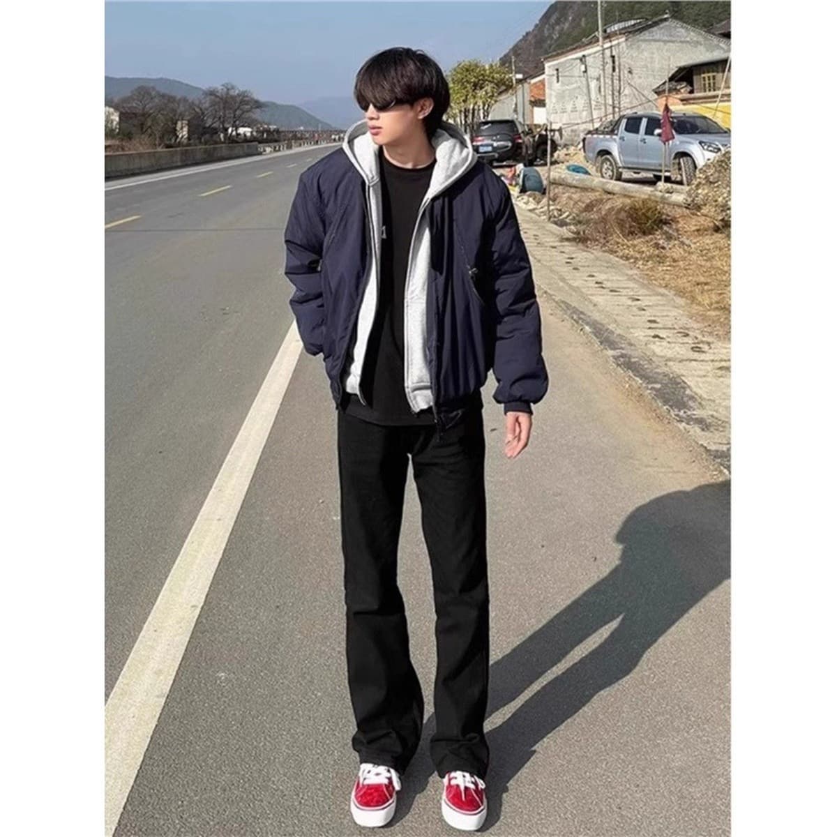 Студенческие джинсы Bootcut American Vibe с листьями ивы, мужские джинсы с низкой посадкой и средней талией, слегка...