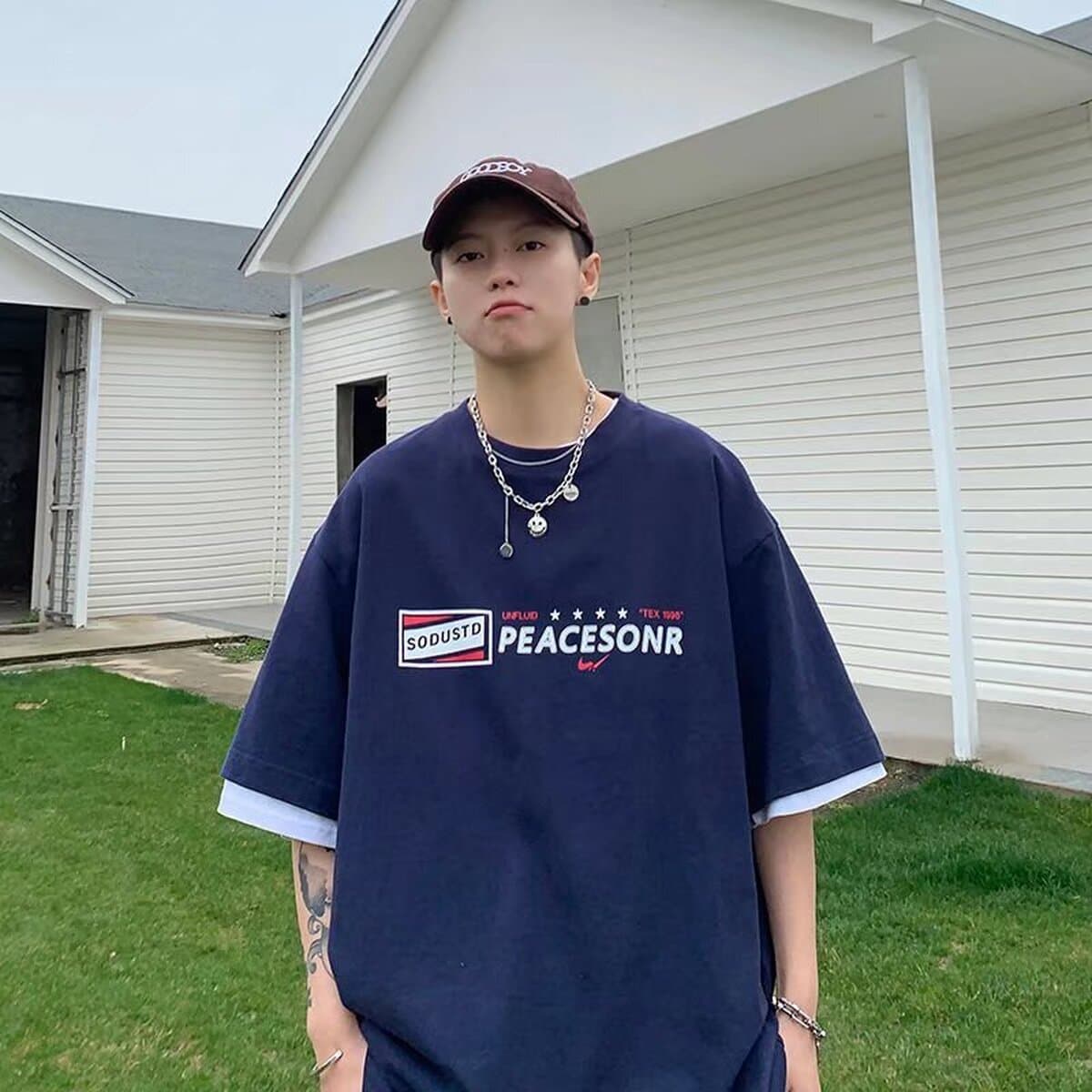 Карлика 2077 Летняя хлопковая футболка с короткими рукавами для студентов мужского пола