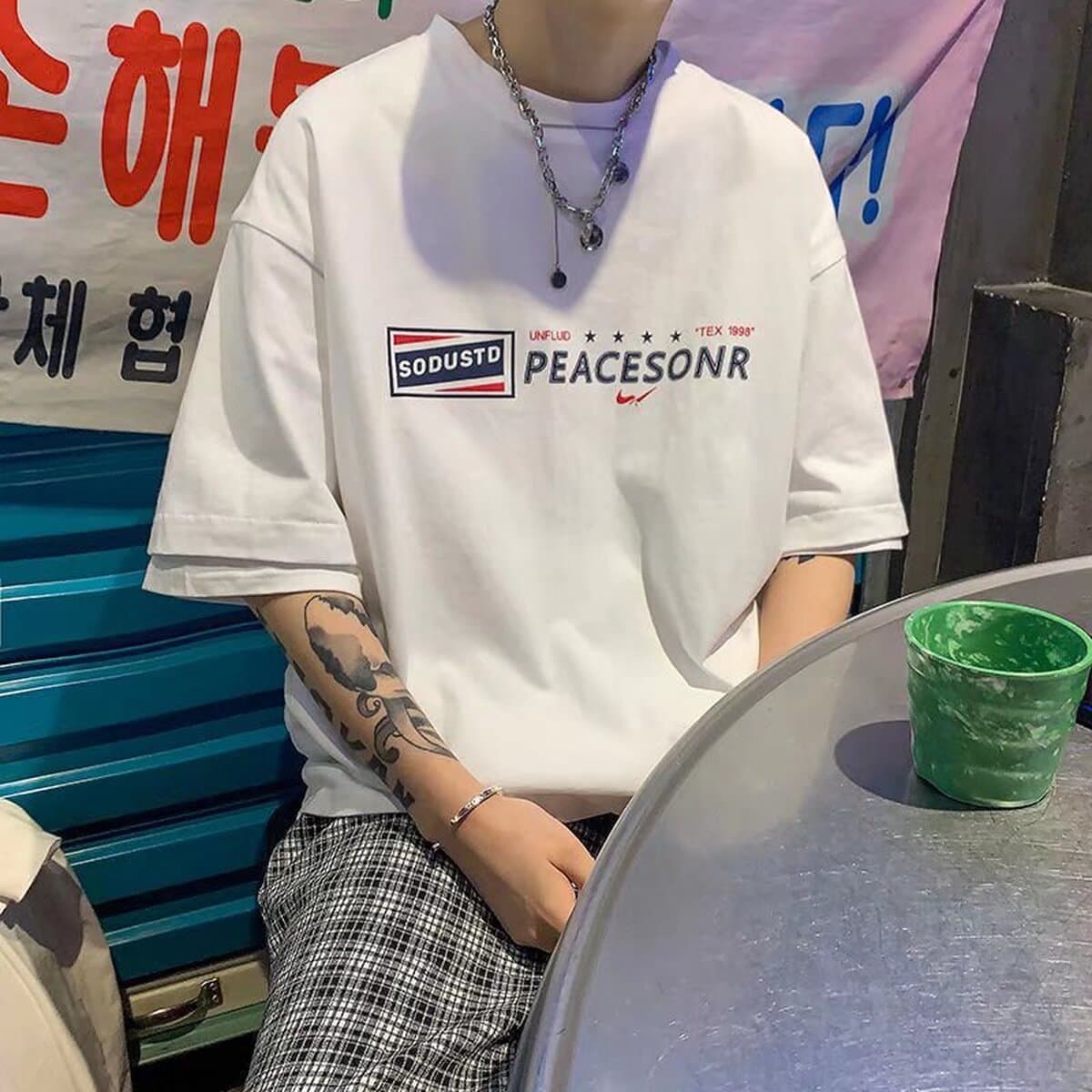 Карлика 2077 Летняя хлопковая футболка с короткими рукавами для студентов мужского пола