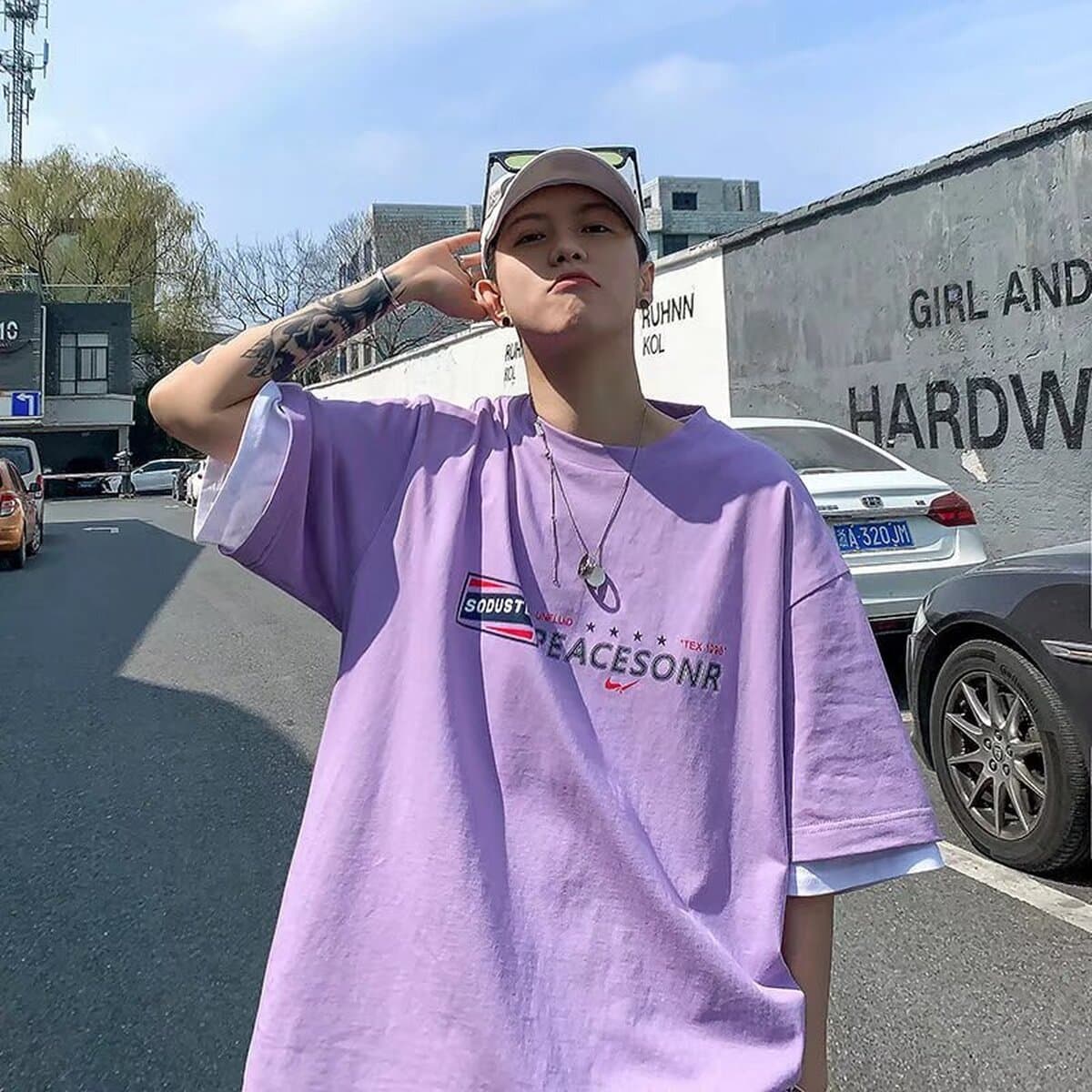 Карлика 2077 Летняя хлопковая футболка с короткими рукавами для студентов мужского пола