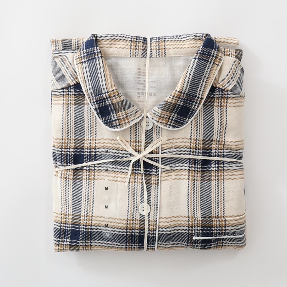 Неокрашенная домашняя одежда в японском стиле для осени и зимы, пижамы из чистого хлопка с начесом, мужской и женский...