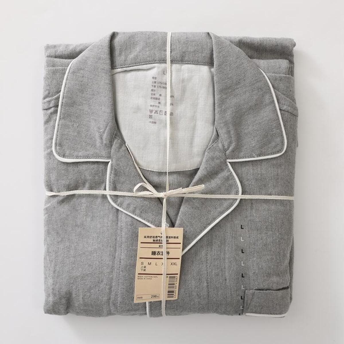 Неокрашенная домашняя одежда в японском стиле для осени и зимы, пижамы из чистого хлопка с начесом, мужской и женский...