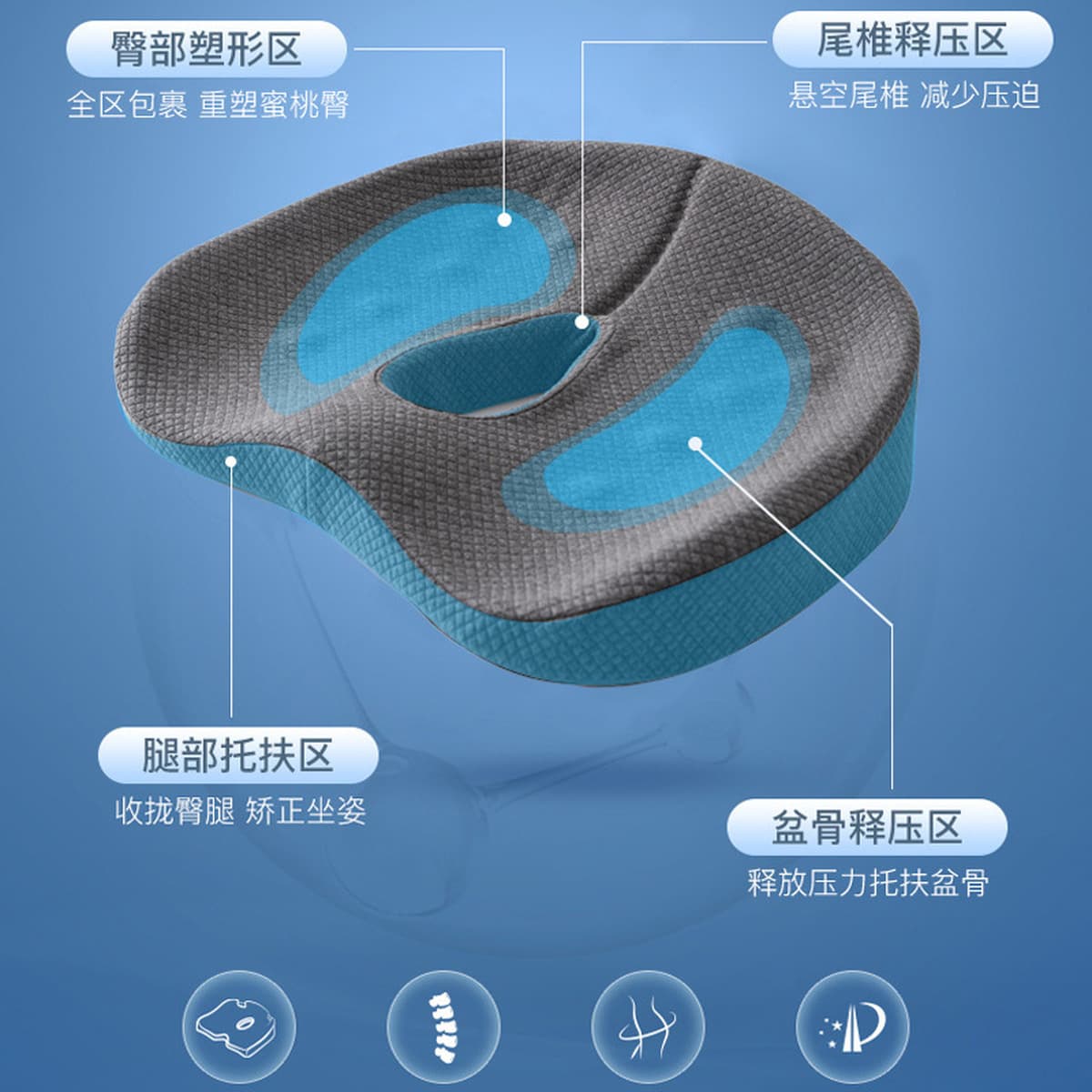 Подушка от геморроя для офисного сиденья, рабочей станции, сиденье для сидячей работы для мужчин и женщин, подушка для...