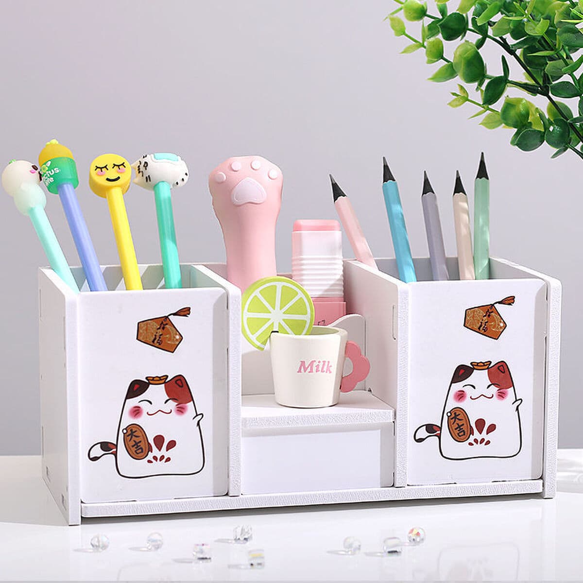 Держатель для ручек в стиле ins, простой и милый детский школьный стол, студенческий многофункциональный креативный...