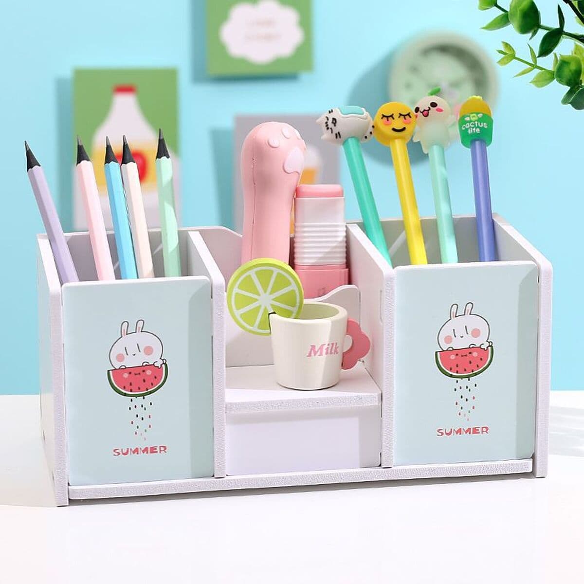 Держатель для ручек в стиле ins, простой и милый детский школьный стол, студенческий многофункциональный креативный...