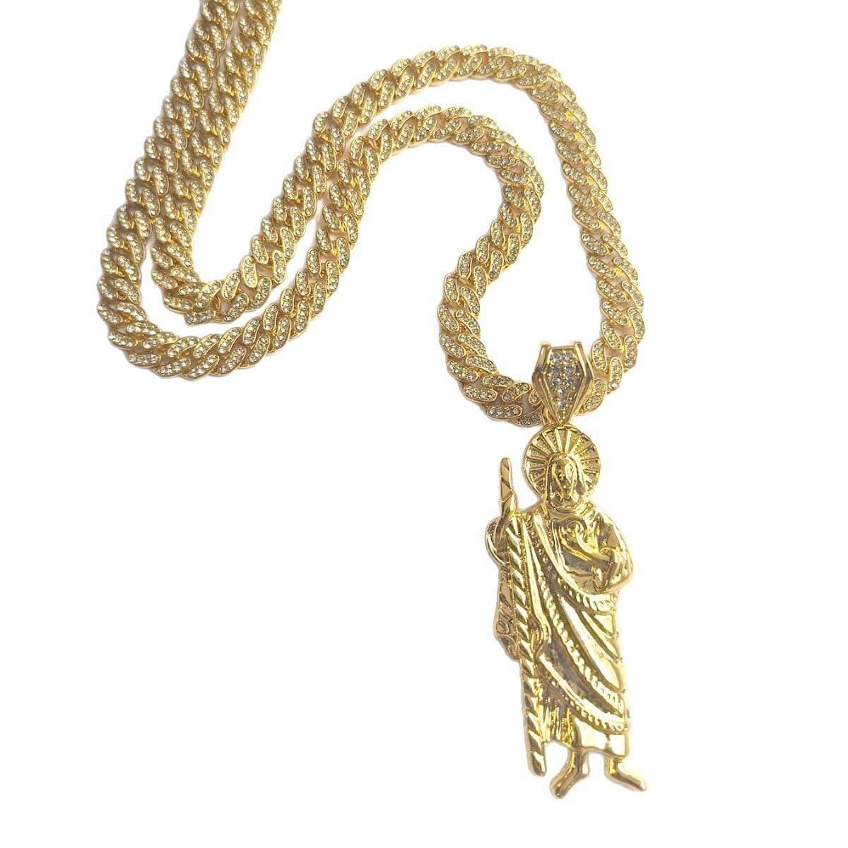 Европейские и американские трансграничные капающие масла Религия Св. Иуда Сплав подвески для мужчин 8MM кубинские цепи...