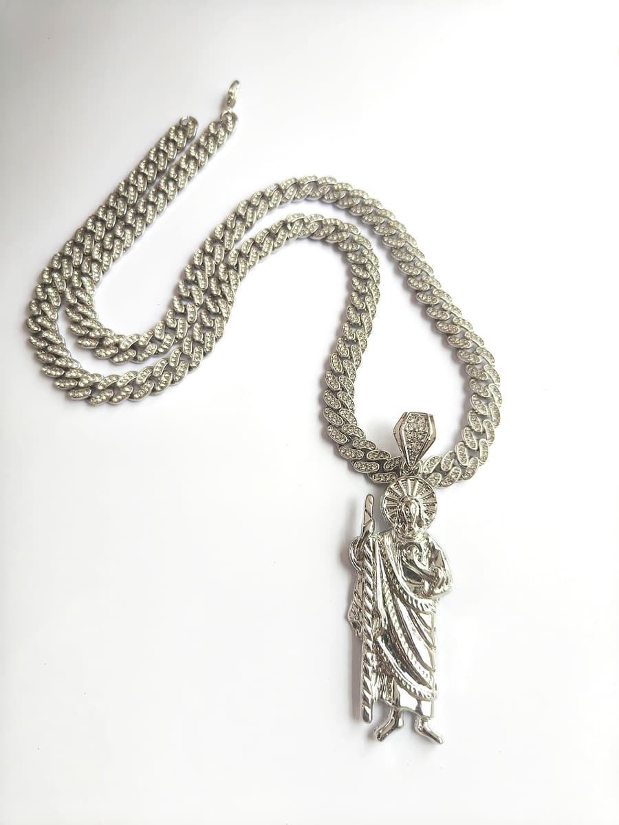 Европейские и американские трансграничные капающие масла Религия Св. Иуда Сплав подвески для мужчин 8MM кубинские цепи...