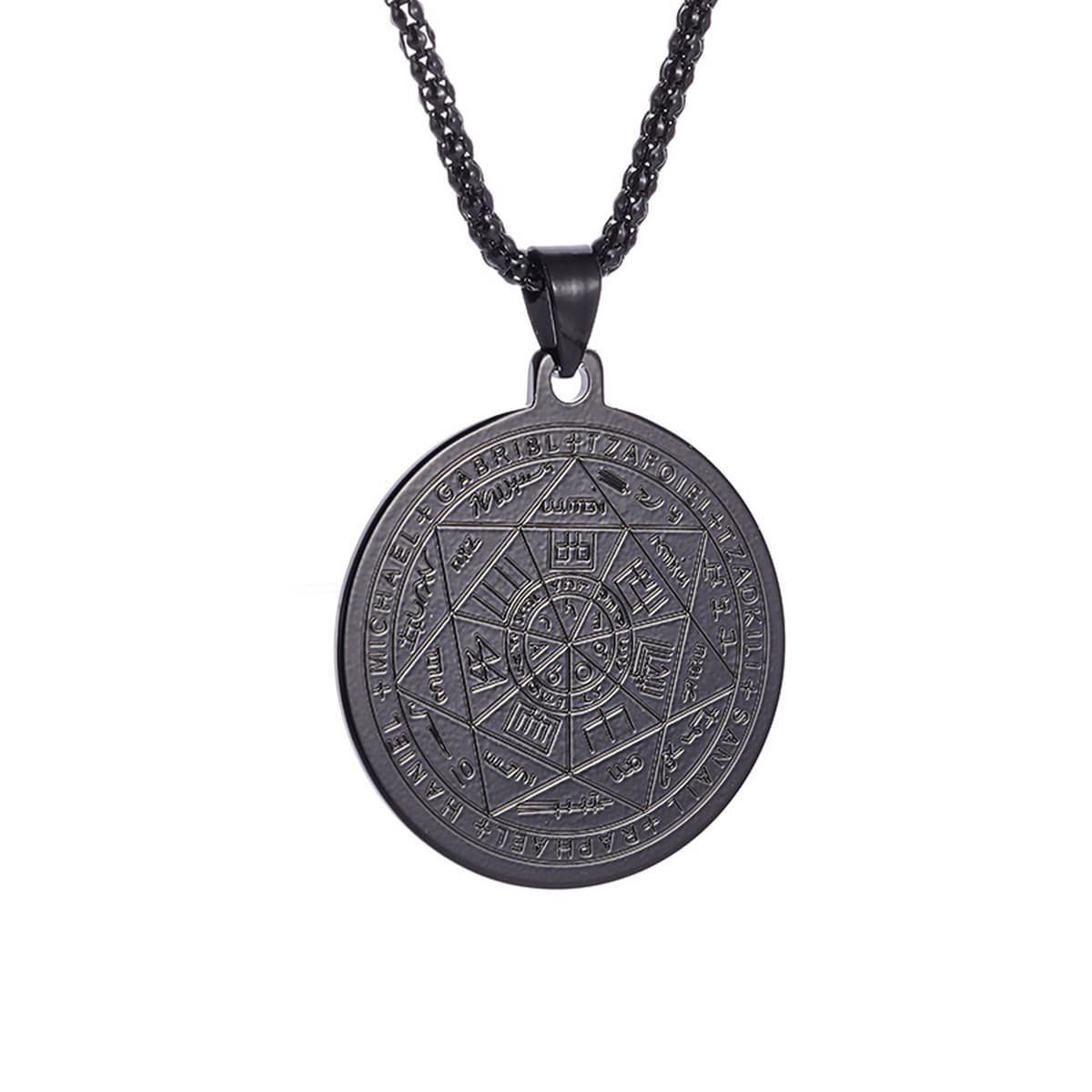 Подвеска "Семь ангелов" с магическим массивом, религиозный тотем, рунический знак, круглое мужское ожерелье из нержавеющей...