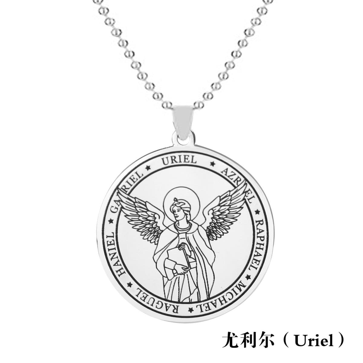 Европейский и американский трансграничный титановый стальной кулон семь ангелов религиозное ожерелье мужское круглое...