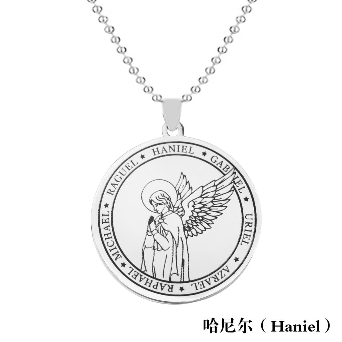 Европейский и американский трансграничный титановый стальной кулон семь ангелов религиозное ожерелье мужское круглое...