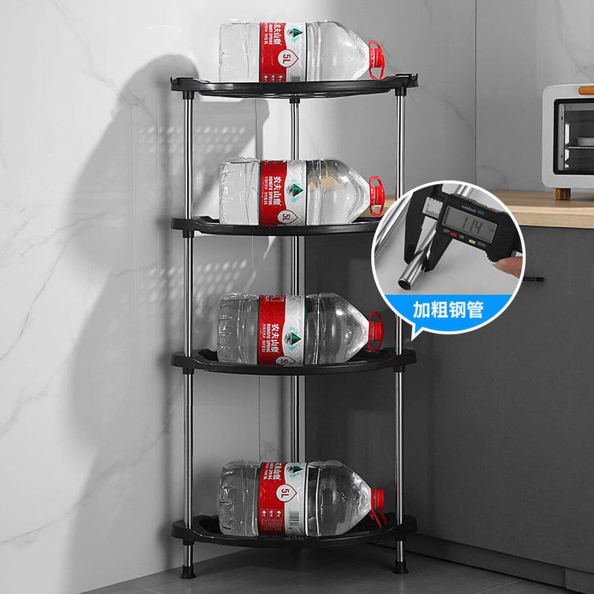 Кухонная стойка для хранения Угловая треугольная стойка для приправ Бытовые кухонные приправы Угловая многослойная напольная...