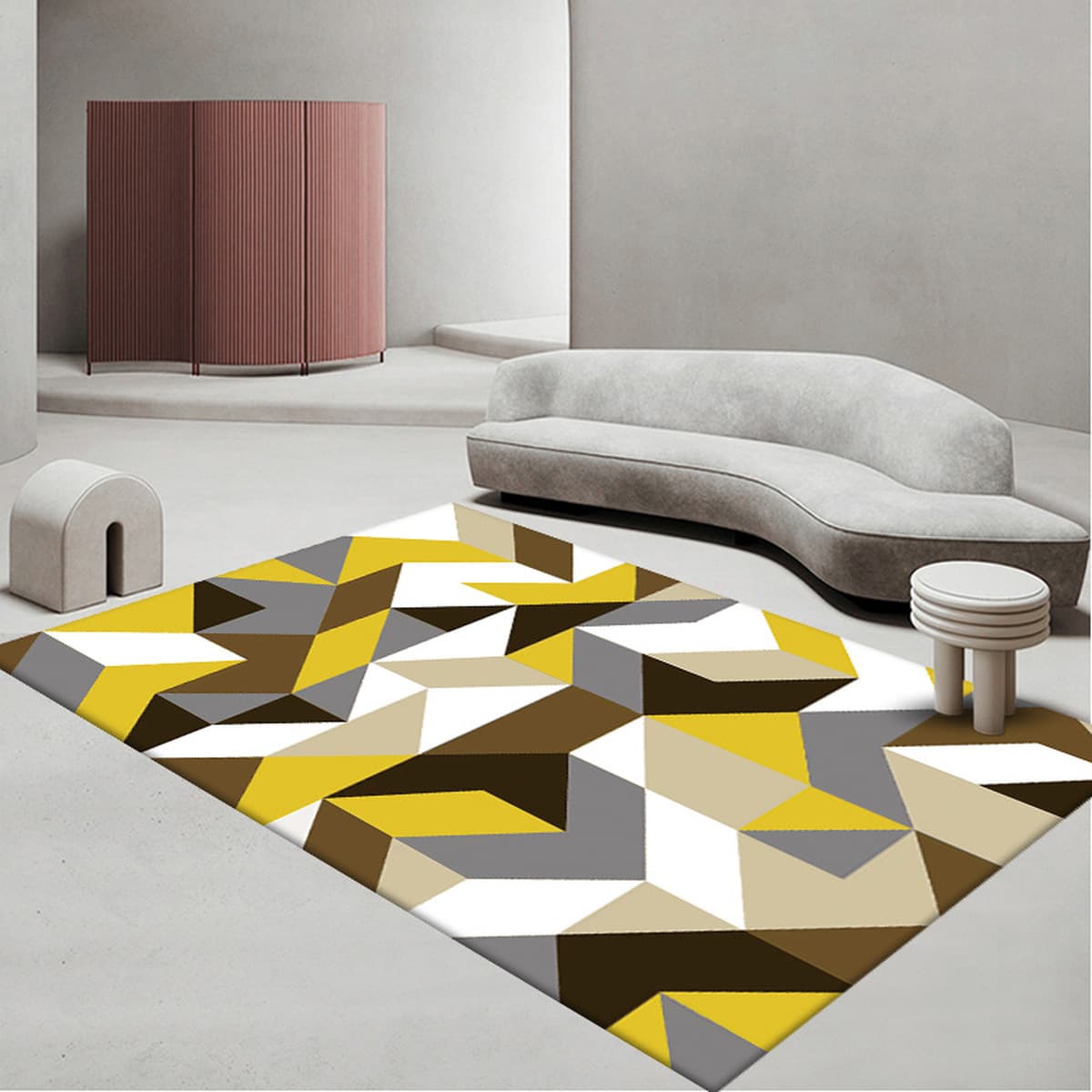 Простой гостиная геометрический ковер полный диван журнальный столик коврик офис полный пол одеяло одеяло