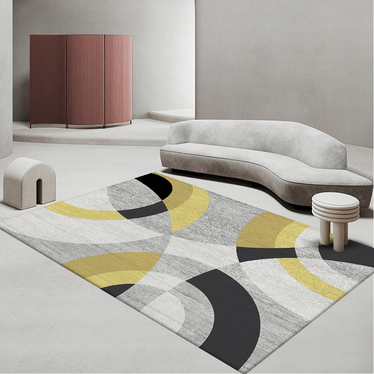 Простой гостиная геометрический ковер полный диван журнальный столик коврик офис полный пол одеяло одеяло
