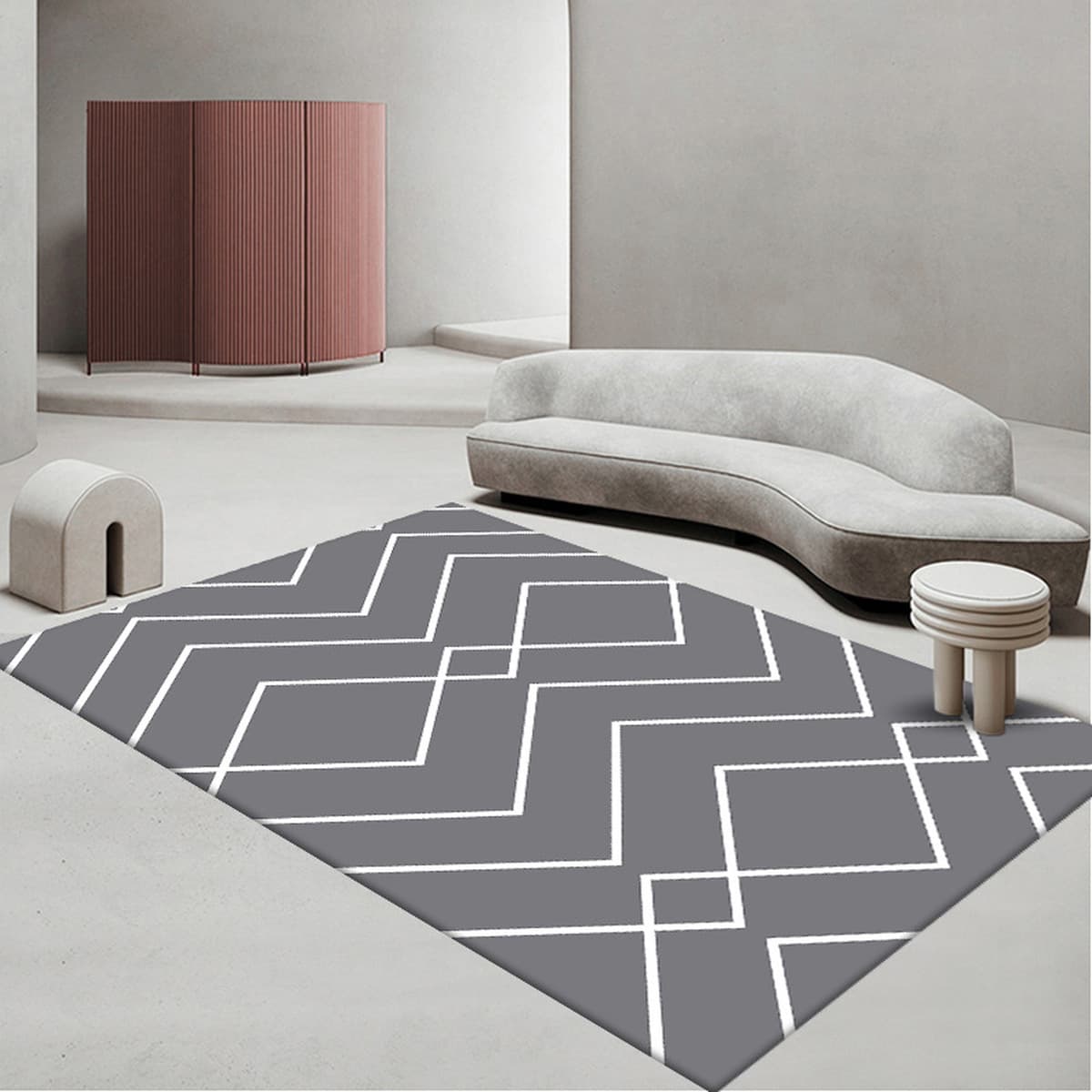 Простой гостиная геометрический ковер полный диван журнальный столик коврик офис полный пол одеяло одеяло
