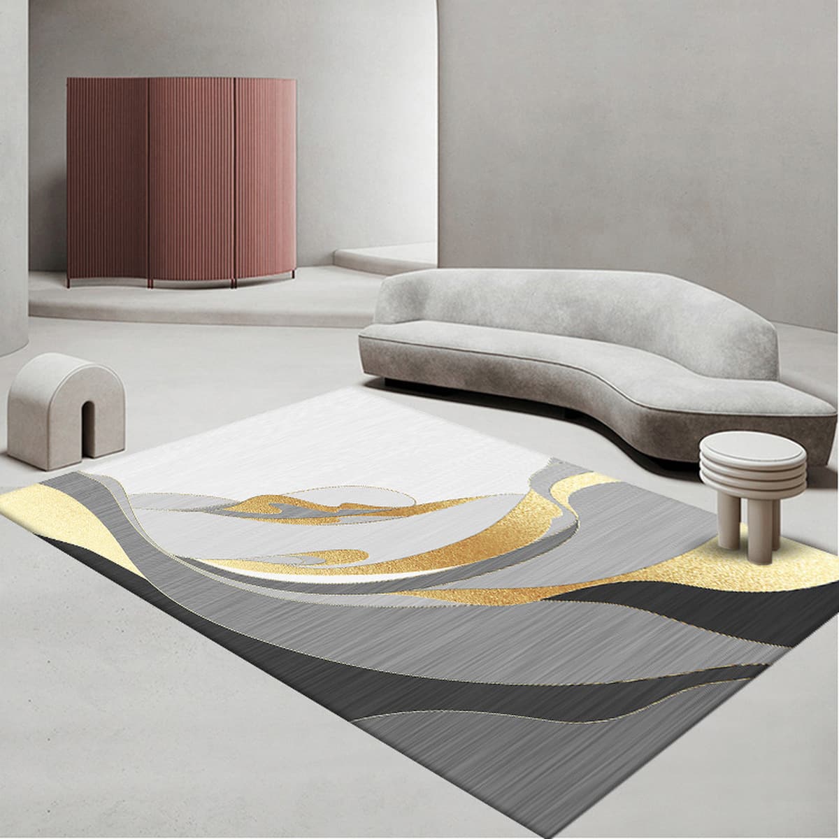 Простой гостиная геометрический ковер полный диван журнальный столик коврик офис полный пол одеяло одеяло